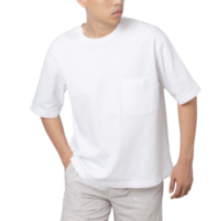 jonge man in oversized t-shirt mockup-uitsparing, png-bestand png