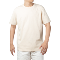 maqueta de hombre en camiseta beige png