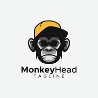 Monkey head logo design vector