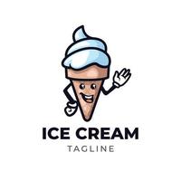 diseño lindo del logotipo del helado vector