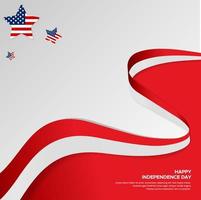 Elegant Wavy flag of american independence day design background vector