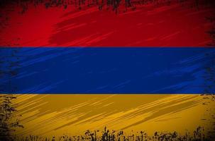 vector de fondo ondulado de la bandera de armenia con estilo de trazo de pincel. ilustración vectorial del día de la independencia de armenia.