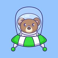 astronaut teddy bear vector