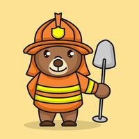 teddy bear firefighter vector