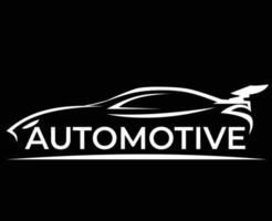 sports car silhouette logo for sports car club vector