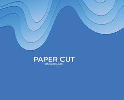 blue paper cut pattern abstract background vector