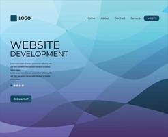 landing page website gradient low poly blue background vector