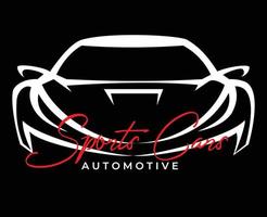 cool sports car logo front view vector