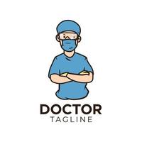 Simple doctor medical logo vector