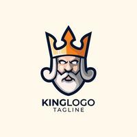 king head with crown logo vector