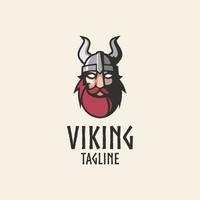 logotipo de la cabeza vikinga vector