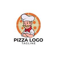 diseño de logotipo de pizza vector