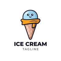 Ice cream cute logo design vector