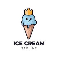 Ice cream cute logo design vector
