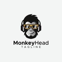 Monkey head logo design vector