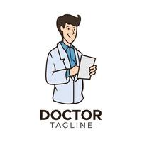 Simple doctor medical logo vector