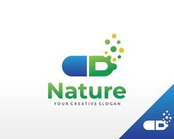 Capsule Supplement Logo design. Herbal Drug Logo design vector