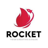 Inspiración vectorial de diseño de logotipo de cohete de fuego vector