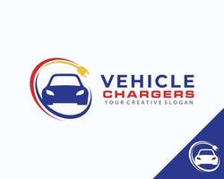 logotipo del vehículo eléctrico. vector de diseño de logotipo de coche eléctrico