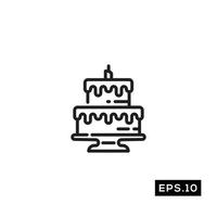 Wedding Cake Line Vector. Cake Symbol Silhouette Vector