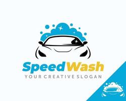 logotipo de lavado de autos. vector de diseño de logotipo de coche de limpieza