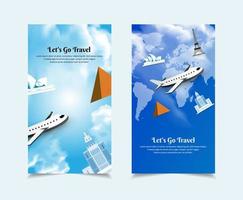 Fantastic Go travel world tourism design template stories collection vector