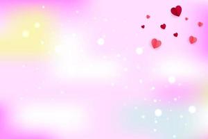 Romantic pastel design background with heart and shiny light vector