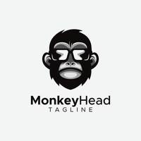 Monkey head logo design vector