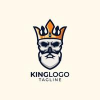 king head with crown logo vector