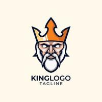 king head with crown logo vector
