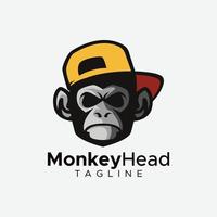 Monkey head logo design vector