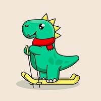 Christmas Dino mascot vector