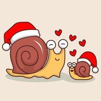 Christmas Snail mascot vector