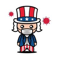 Cute mascot of fourth of july vector