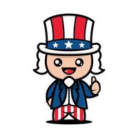 Cute mascot of fourth of july vector