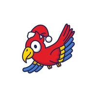 Christmas parrot mascot vector