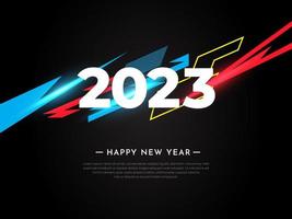 Extraordinary and modern happy new year 2023 design background with abstract and geometric style vector. vector