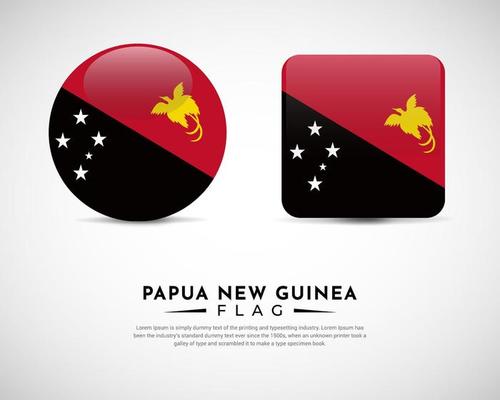 Realistic Papua new guinea flag icon vector. Set of Papua new guinea flag emblem vector