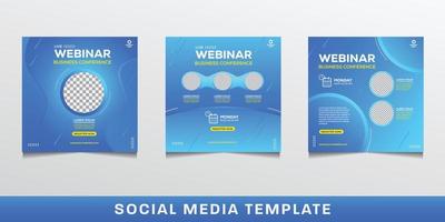 Set of social media post templates. It is suitable for business webinar, marketing webinar, online class program, etc. vector