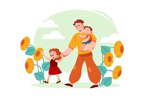 Father's Day flat Illustration concept vector