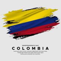 nuevo diseño del vector del día de la independencia de colombia. bandera de colombia con vector de pincel abstracto