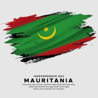 New design of Mauritania independence day vector. Mauritania flag with abstract brush vector