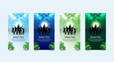 Modern and fantastic summer party design template stories collection vector