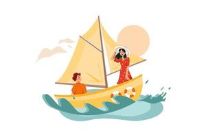 Sailing Illustration Concept vector