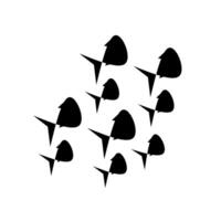 Silhouette of a group of fish on a white background. vector