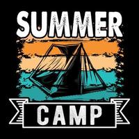 diseño de camisetas vintage de campamento de verano, elemento vectorial, ilustración vector