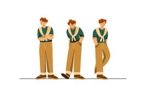 Character Poses Flat Illustrations Concept vector