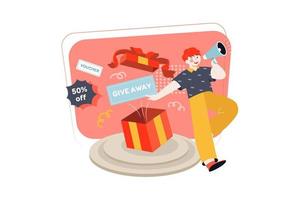 Giveaway shopping promotion vector