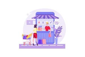 Grocery shopping concept. vector