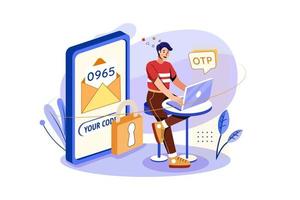 OTP Authentication Security vector